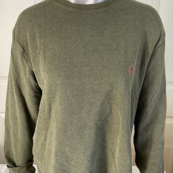 Polo Ralph Lauren Tops - POLO Ralph Lauren Women's Size Large Waffle Weave Top Olive Green 100% Cotton